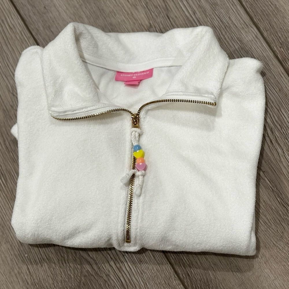 Stoney Clover Lane x Target White Terry Zip Sz S